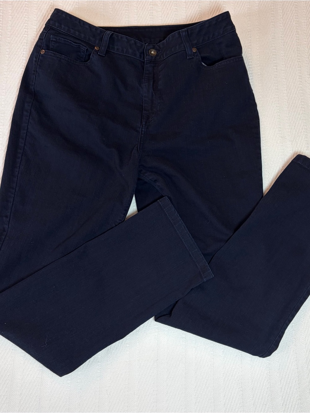 LL Bean Jeans Women's Size 14 Blue Dyed Denim Classic Fit Straight Leg Casual